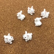 Load image into Gallery viewer, 5/10 pcs Miniature Cute Bunny Rabbit Figure Model DIY Scenery Dollhouse Landscape Fairy Garden Accessories Terrarium Diorama Craft Supplies