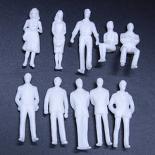 Load image into Gallery viewer, 20 pcs Miniature Standing Passenger Seated Blank People 1:50 Unpainted Figure O Scale Model Railway Train Scenery Layout Diorama Supplies
