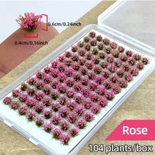 Load image into Gallery viewer, 104 pcs Miniature Flower Cluster Grass Models DIY Sand Table Dollhouse Accessories Fairy Garden Landscape Terrarium Diorama Craft Supplies