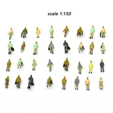 Load image into Gallery viewer, Miniature People Figures 1:300 Scale Model Figures Craft Supply for Diorama Railway Architecture Projects (25pcs)