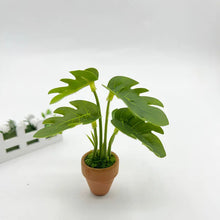Load image into Gallery viewer, 1/12 Scale Dollhouse Mini Taro Turtle Back Plant, Green Potted Plant Miniature, Scandinavian Style Decor, Mini Garden Scene Accessory