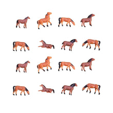 Load image into Gallery viewer, 25 pcs Miniature Horse Farm Animal 1:150 Figures N Scale Models 6 Poses Landscape Garden Scenery Layout Scene Accessories Diorama Supplies