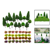 Load image into Gallery viewer, 47 pcs Mixed Miniature Trees Grass Flowers Models Train Railway Accessories Forest Fairy Garden Landscape Terrarium Diorama Craft Supplies