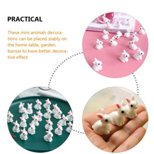 Load image into Gallery viewer, 10/20/50 pcs Miniature White Rabbit Bunny Animal Figure Models Dollhouse Landscape Fairy Garden Accessories Terrarium Diorama Craft Supplies