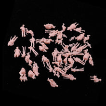 Load image into Gallery viewer, 60 pcs Miniature Standing Seated Passenger People Unpainted Figure 1:87 Model HO Scale Railway Scene Layout Accessories Diorama Supplies