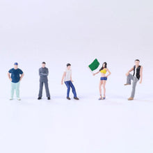 Load image into Gallery viewer, 5 pcs Miniature Street Racing People Unpainted Figure 1:64 Model Street Building Scene Layout Accessories Diorama Supplies