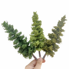 Load image into Gallery viewer, 14/21cm Miniature Pine Tree model DIY Sand Table Train Railway Scenery Fairy Garden Landscape Terrarium Diorama Craft Supplies