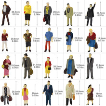 Load image into Gallery viewer, 100 pcs Miniature Standing Seated Passenger People 1:87 Figure HO Scale 50 Different Poses Models Railway Scene Accessories Diorama Supplies