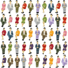Load image into Gallery viewer, 48 pcs Miniature Seated Passenger Sitting People 1:30 Figure G Scale Model Train Railway Scene Landscape Accessories Diorama Supplies