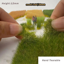 Load image into Gallery viewer, 12mm Static Grass Tufts for Miniatures, Diorama Scenery, Model Railway, Terrain, Hand-Tear Landscaping Supply