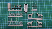 Load image into Gallery viewer, WWII German Soldiers with Horses Carriage Set Miniature Unpainted Resin Figure 1/72 Scale Unassembled Model