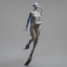Load image into Gallery viewer, Deep Diving Girl Unpainted Resin Figure 1/35 1/24 1/12 Scale Unassembled Model