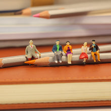 Load image into Gallery viewer, 100 pcs Miniature Standing Seated Passenger People 1:87 Figure HO Scale 50 Different Poses Models Railway Scene Accessories Diorama Supplies