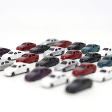 Load image into Gallery viewer, 30/50/100pcs 1:300 Miniature Cars Set Painted ABS Vehicles for Model Railway, Architecture Layouts, Dioramas, Street Scenes, Craft Supplies