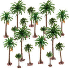 Load image into Gallery viewer, 4 pcs Mixed Miniature Coconut Palm Tree Model Train Railway Accessories DIY Scenery Fairy Garden Landscape Terrarium Diorama Craft Supplies