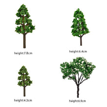 Load image into Gallery viewer, 4 pcs Multiple Style Miniature Tree Models Train Railway Accessories Forest Fairy Garden Landscape Terrarium Diorama Craft Supplies