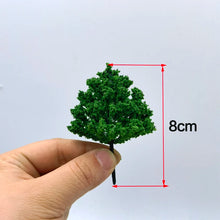 Load image into Gallery viewer, 100 pcs Mixed 3-12cm Miniature Green Model Trees for Dioramas, Railway Scenery, Sand Table, DIY crafts, and Architectural Layouts