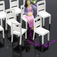 Load image into Gallery viewer, 12pcs 1:25 G Scale Miniature Unpainted White Chairs Model Furniture for Railway Diorama Scene Layout DIY Craft
