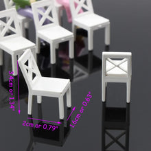 Load image into Gallery viewer, 12pcs 1:25 G Scale Miniature Unpainted White Chairs Model Furniture for Railway Diorama Scene Layout DIY Craft