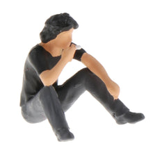 Load image into Gallery viewer, Miniature Black T-Shirt Man Car Repair People Figure 1:64 Model Sand Table Layout Building Street Landscape Accessories Diorama Supplies