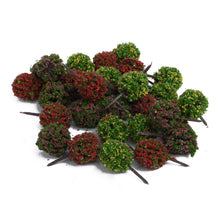 Load image into Gallery viewer, 30pcs Miniature Ball Flower Trees, 1:100 Scale Model Railway Scenery