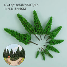 Load image into Gallery viewer, 10pcs Miniature Pine Trees – 1:100 Scale Model Train Layout, Fairy Garden