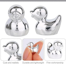 Load image into Gallery viewer, 50pcs Mini Resin Silver Duck Figurines Miniatures for Fairy Garden Dollhouse DIY Crafts Terrarium