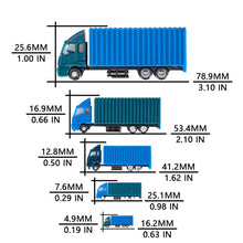 Load image into Gallery viewer, 5pcs Miniature Container Truck Models, 1:500 Scale, Diorama & Railway Layouts