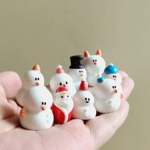 Load image into Gallery viewer, 9pcs Mini Christmas Snowman Figurines Cute Winter Miniatures for Fairy Garden, Dollhouse, Terrarium, Bonsai, DIY Crafts & Holiday Decor