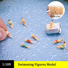 Load image into Gallery viewer, 50pcs Miniature Swimming Figures 1:100 Scale Painted Model People for Diorama Architecture Layout