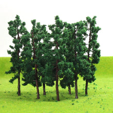 Load image into Gallery viewer, 20 pcs 7.5cm Miniature Green Tree Model Iron Wire Trunk OO HO Scale 1:87 Train Railway Scene Accessories Terrarium Diorama Craft Supplies