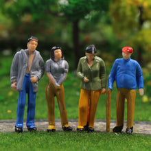 Load image into Gallery viewer, 50pcs 1:50 O Scale Miniature People Model Train Standing & Sitting Figures for Railway Layouts, Diorama Scenery, Landscape Accessories