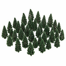 Load image into Gallery viewer, 50pcs Miniature Pine Model Trees 78mm, HO OO Scale, Diorama & Railway Scenery Craft Supply