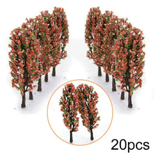 Load image into Gallery viewer, Miniature Pink Flower Trees 1:200 Scale Model for Train Layout Diorama Fairy Garden Terrarium Craft Supplies (20pcs)