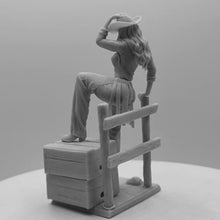 Load image into Gallery viewer, Cowgirl Resin Figure – Unpainted 1/24 Scale Model Kit – DIY Craft Supply