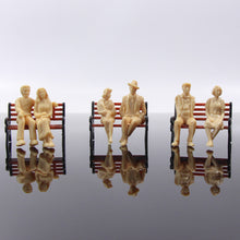 Load image into Gallery viewer, 30pcs Unpainted Miniature Seated People Figures, 1:25 Scale Model Train Layouts, Craft Projects