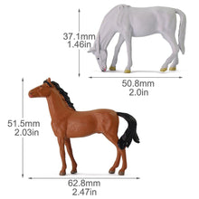 Load image into Gallery viewer, 15pcs Miniature Horses & Cows Animal Figures, 1:43 Scale for Diorama Model Train Scenery