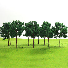 Load image into Gallery viewer, 20 pcs 6.5cm Miniature Green Tree Model Iron Wire Trunk HO Scale 1:87 Train Railway Scene Accessories Terrarium Diorama Craft Supplies