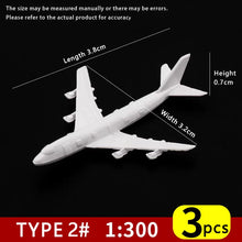 Load image into Gallery viewer, 3pcs Unpainted Miniature Airplane Models Scale 1:150-500 Aircraft for Diorama Projects, Airport Scenery