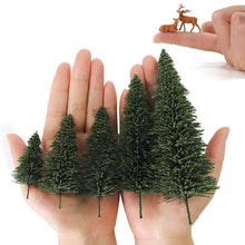 Load image into Gallery viewer, 20pcs HO O N Z Scale Pine Trees with 4 Moose Deer Figures Model for Train Railway Layout, Diorama, Miniature Forest Craft Supplies