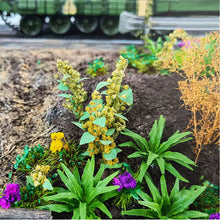 Load image into Gallery viewer, 5pcs Miniature Flowering Plants for HO Scale Diorama, Dollhouse, Terrarium Craft Supplies