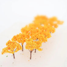 Load image into Gallery viewer, 10pcs Miniature Autumn Trees 6.5cm Orange Model for Diorama, Railway, Scenery, Crafts