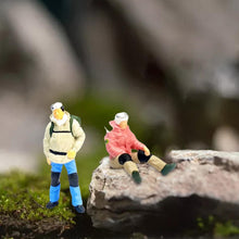 Load image into Gallery viewer, 2 pcs Miniature Climbing Hiking Man Woman People Figure 1:87 Model Sand Table Layout Building Landscape Accessories Diorama Supplies