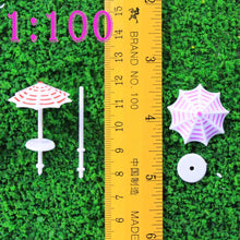 Load image into Gallery viewer, 16pcs Miniature Beach Umbrellas Model, Assorted Colors, 1:50–200 Scale, DIY Diorama Supplies