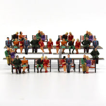 Load image into Gallery viewer, 32 pcs Miniature Seated Passenger Sitting Couple People 1:48 Figure O Scale Model Train Railway Scene Landscape Accessories Diorama Supplies