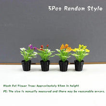 Load image into Gallery viewer, 5pcs Mini Dollhouse Potted Plants 1:12 Scale for Dollhouse Furniture, DIY Decoration, Christmas Gift, Fairy Garden, Diorama Accessories