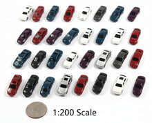 Load image into Gallery viewer, Miniature Model Cars Set, Assorted Colors, Scales 1:75-300 for Dioramas, Railway Scenes