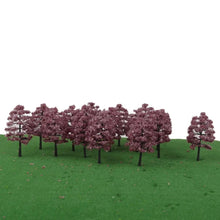 Load image into Gallery viewer, 20pcs Miniature Pink Fuchsia Trees 1:100 Model for Diorama Railroad Scenery Landscape Supplies