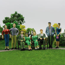 Load image into Gallery viewer, 14 pcs Miniature Standing Seated People Adult Child Passenger 1:25 Figures G Scale Models Train Railway Scene Accessories Diorama Supplies