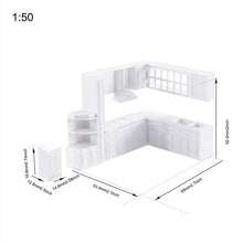 Load image into Gallery viewer, Miniature Cupboard Cabinet Furniture Set Blank Unpainted Models 1:50/75 Scale DIY Building Layout Dollhouse Decor Diorama Craft Supplies